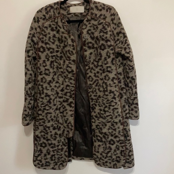 Thakoon Addition Leopard Wool Coat - Picture 3 of 4